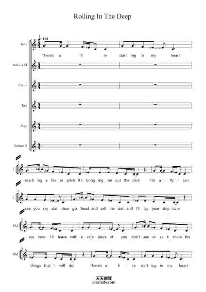 “Rolling In The Deep”钢琴谱-arr: me-免费下载-天天钢琴