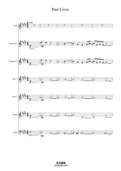 “Past Lives”钢琴谱-Arr. Bobby Buehler-免费下载-天天钢琴