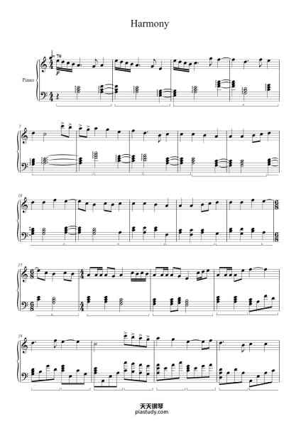 “Harmony”钢琴谱-Johnnal-免费下载-天天钢琴