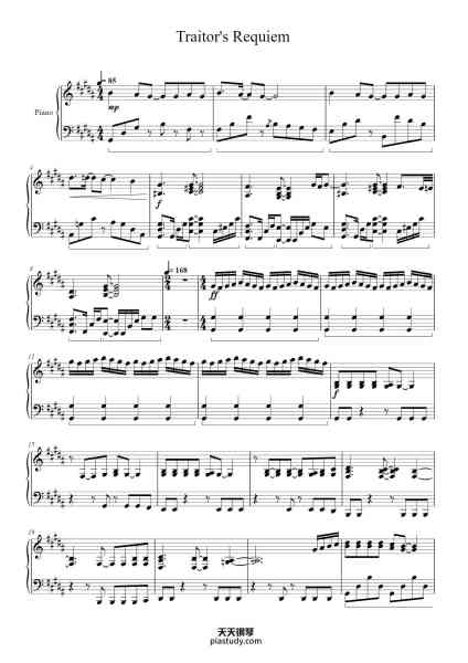 “Traitor's Requiem”钢琴谱-Performed By Daisuke Hasegawa-免费下载-天天钢琴