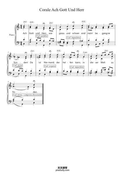 “Corale Ach Gott Und Herr”钢琴谱-J.S. Bach (1685-1750)-免费下载-天天钢琴