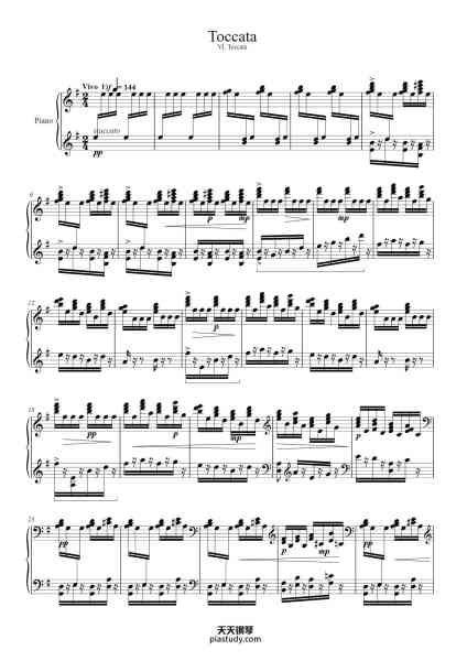 “Toccata from Le Tombeau de Couperin”钢琴谱-Maurice RAVEL-免费下载-天天钢琴