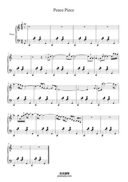“Peace Piece”钢琴谱-Adnest Fitzvin-免费下载-天天钢琴