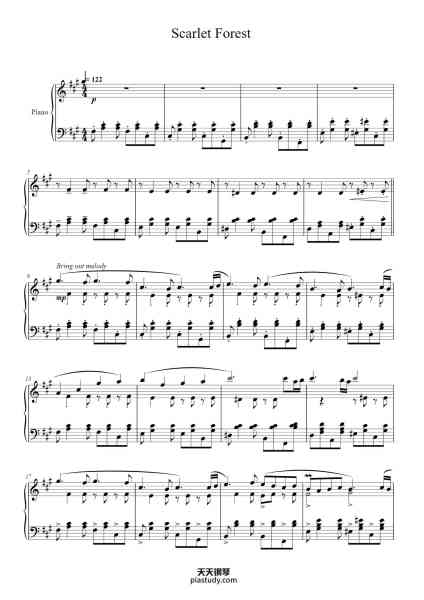 “Scarlet Forest”钢琴谱-Toby Fox-免费下载-天天钢琴