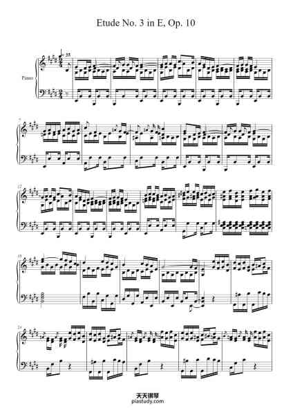 “Etude No. 3 in E, Op. 10 ”钢琴谱-Frédéric Chopin-免费下载-天天钢琴