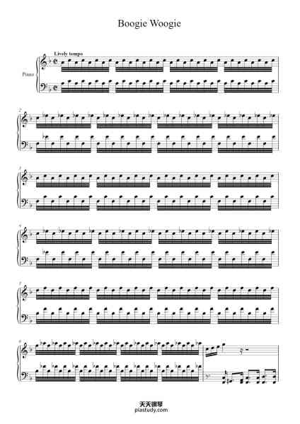 “Boogie Woogie”钢琴谱-Clarence "Pinetop" Smith (1904-1929)-免费下载-天天钢琴