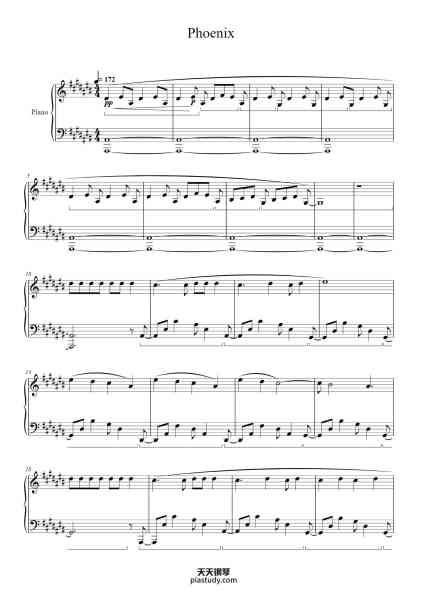 “Phoenix”钢琴谱-Ralphvien Huttlay-免费下载-天天钢琴