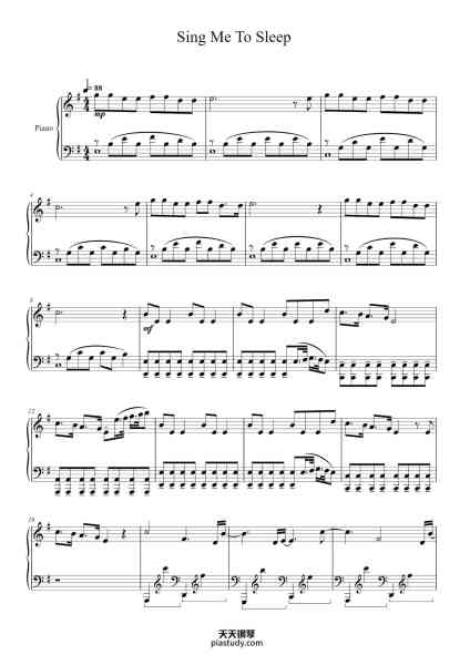 “Sing Me To Sleep”钢琴谱-Hughckens-免费下载-天天钢琴