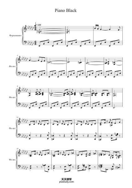 “Piano Black”钢琴谱-Brownlew Sasma-免费下载-天天钢琴
