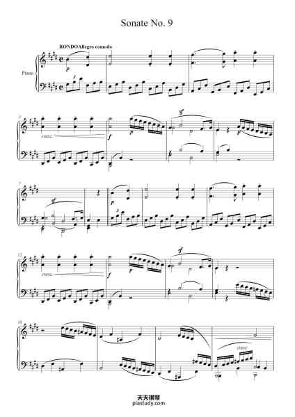 “Sonate No. 9, 3rd Movement”钢琴谱-Ludwig van Beethoven (1770 - 1827)-免费下载-天天钢琴
