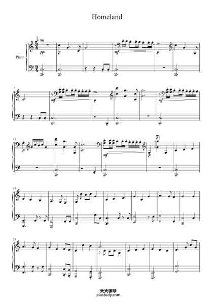 “Homeland”钢琴谱-Hans Zimmer-免费下载-天天钢琴