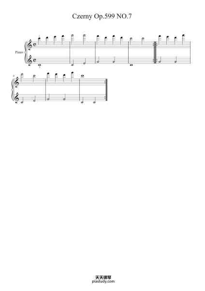 “Czerny Op.599 NO.7”钢琴谱-Czerny -免费下载-天天钢琴