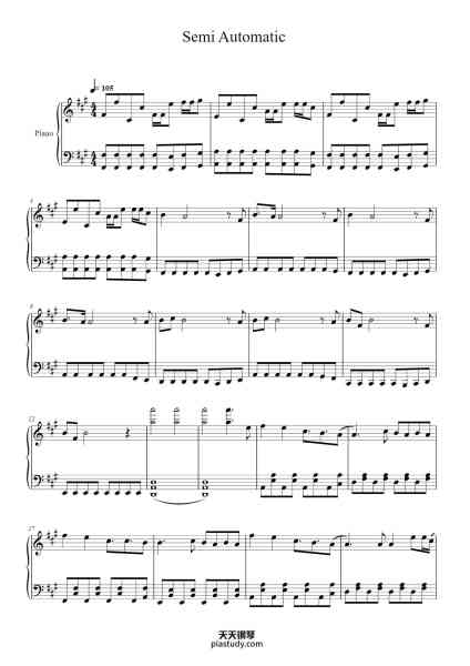 “Semi Automatic”钢琴谱-Transcribed by Eric Kusterer-免费下载-天天钢琴
