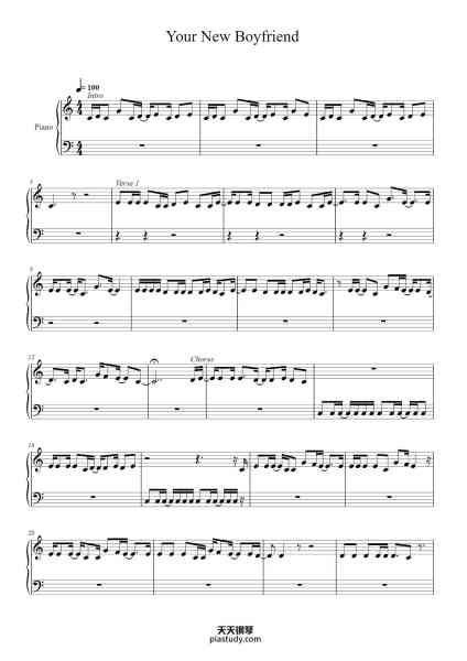 “Your New Boyfriend”钢琴谱-Composed and Lyrics by: Wilbur Soot-免费下载-天天钢琴