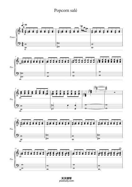 “Popcorn salé”钢琴谱--免费下载-天天钢琴