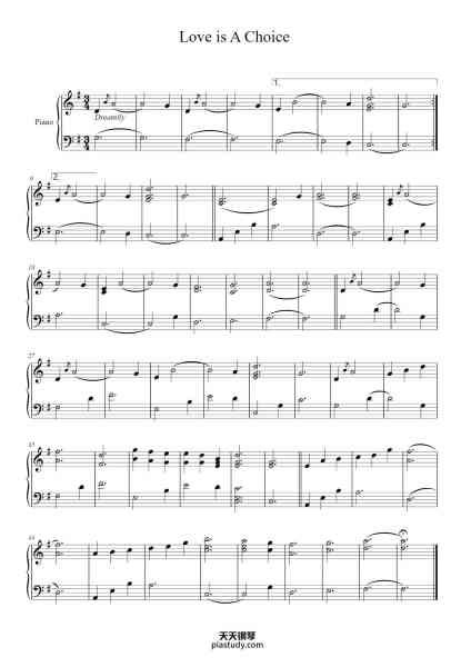 “Love is A Choice”钢琴谱-Kris Bowers-免费下载-天天钢琴
