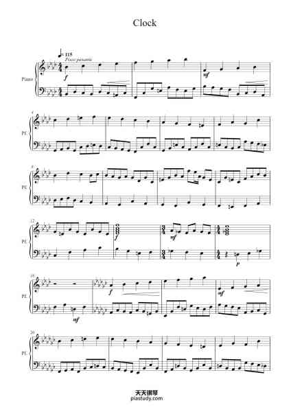 “Clock”钢琴谱-F.Corrieri-免费下载-天天钢琴