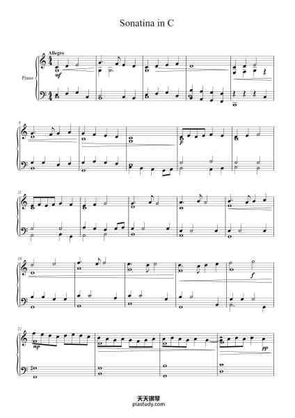 “Sonatina in C”钢琴谱-Edited by Gary Sturt -免费下载-天天钢琴