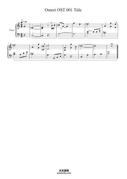 “Omori OST 001 Title”钢琴谱-Pedro Silva-免费下载-天天钢琴