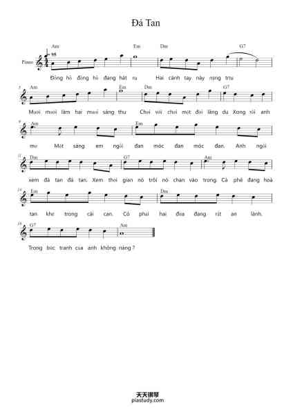 “Đá Tan”钢琴谱-Đá Tan - Ngọt
Sheet by Chubbiano  -免费下载-天天钢琴