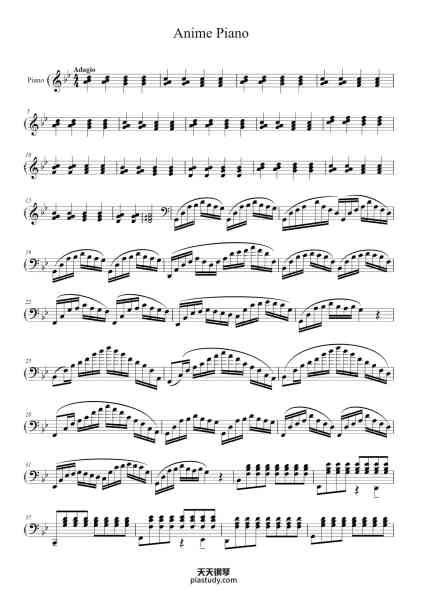 “Anime Piano”钢琴谱-Misc Soundtrack-免费下载-天天钢琴
