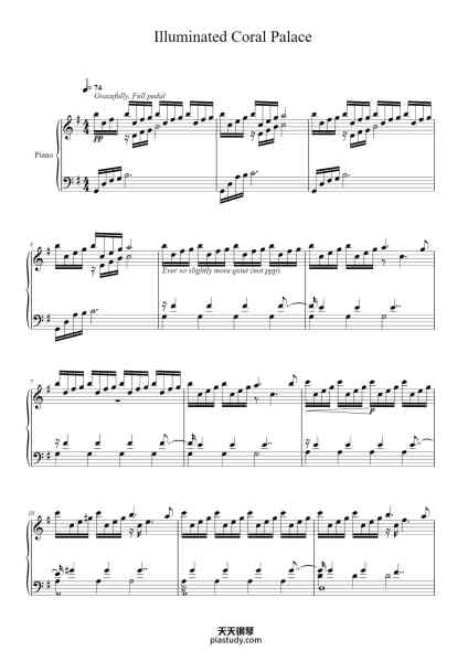 “Illuminated Coral Palace”钢琴谱-Composed by: Yu-Peng Chen-免费下载-天天钢琴