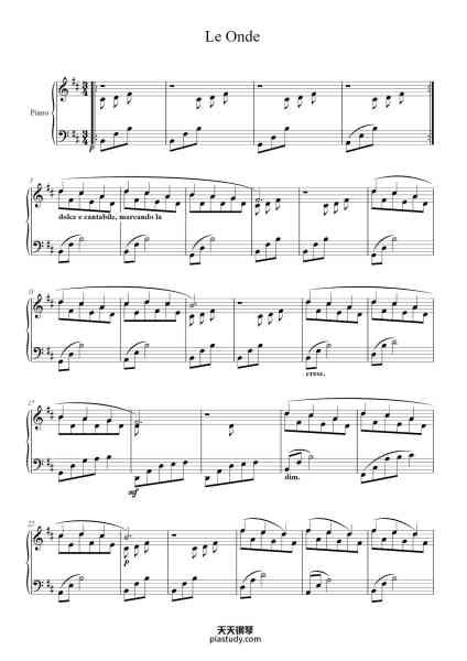 “Le Onde”钢琴谱-Ludovico Einaudi-免费下载-天天钢琴