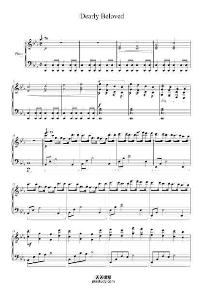 “Dearly Beloved”钢琴谱-Yoko Shimomura-免费下载-天天钢琴