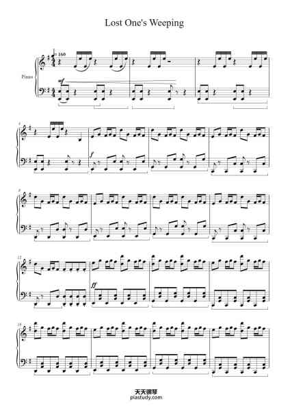 “Lost One's Weeping”钢琴谱-Song by: Neru ft. Kagamine Rin-免费下载-天天钢琴