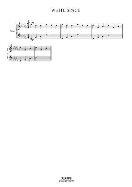 “WHITE SPACE”钢琴谱-Jami Lynne-免费下载-天天钢琴