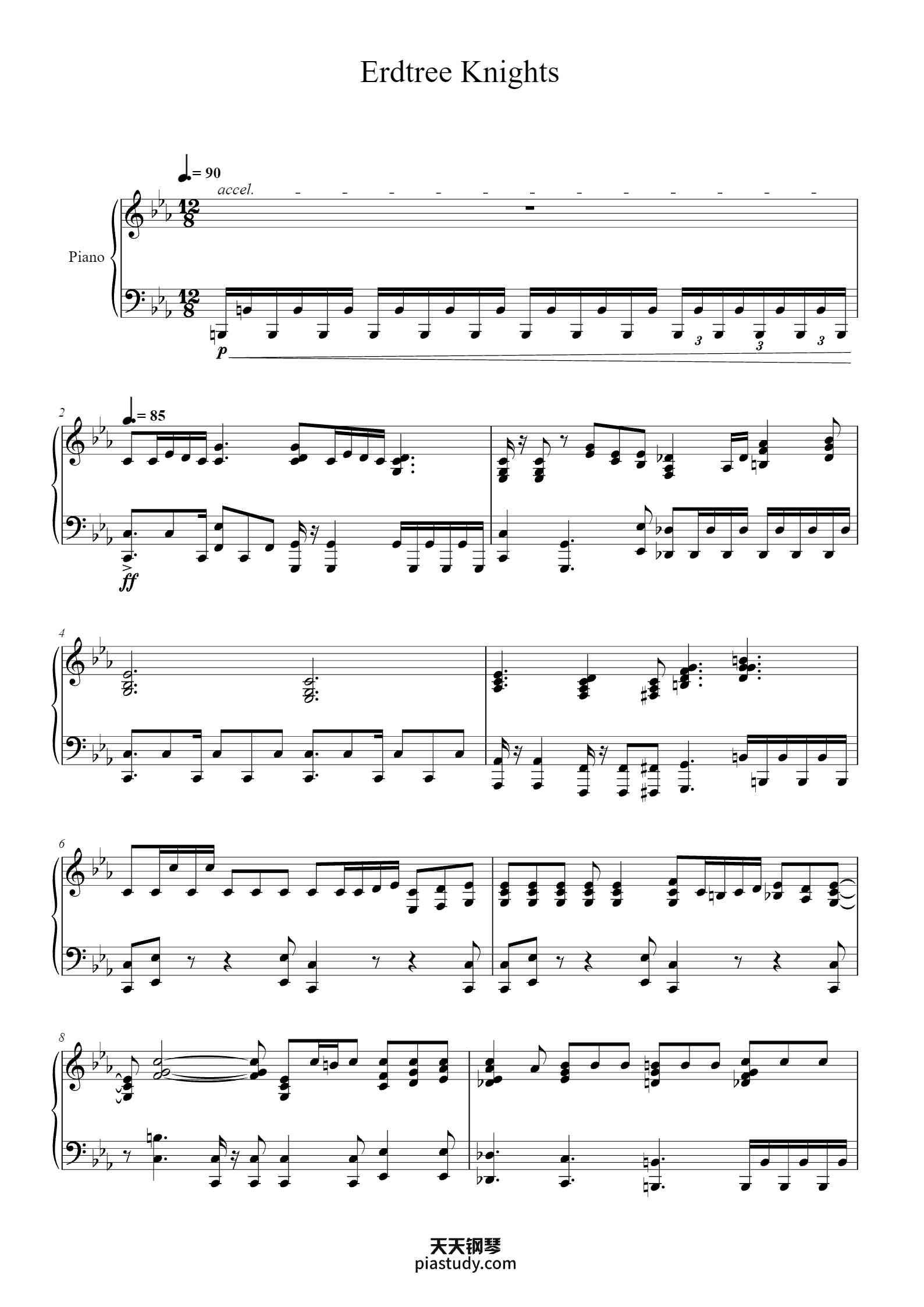 'Erdtree Knights – Tai Tomisawa' - Piano Sheet Music By Tai Tomisawa
