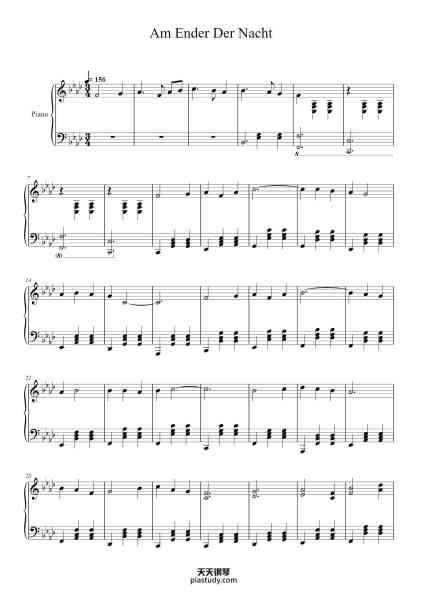 “Am Ender Der Nacht (At The End Of The Night)”钢琴谱-Bauhue-免费下载-天天钢琴