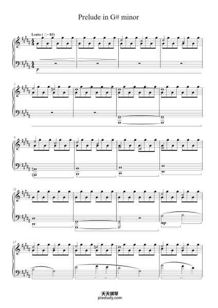 “Prelude in G# minor”钢琴谱-Yorknel-免费下载-天天钢琴