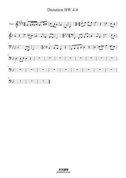 “Dictation HW 4-8”钢琴谱--免费下载-天天钢琴