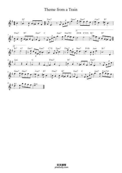 “Theme from a Train”钢琴谱-Jérémie Rocher-免费下载-天天钢琴
