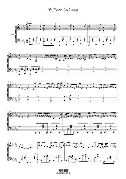 “It's Been So Long”钢琴谱-by The Living Tombstone
arr Tobin Waling
-免费下载-天天钢琴