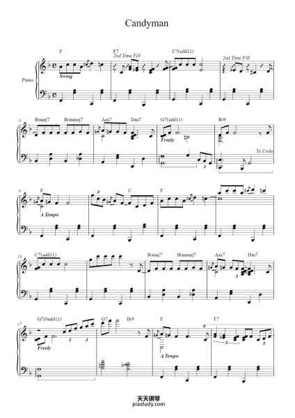 “Candyman-Jazz”钢琴谱-Words and Music by Leslie Bricusse and Anthony Newley-免费下载-天天钢琴