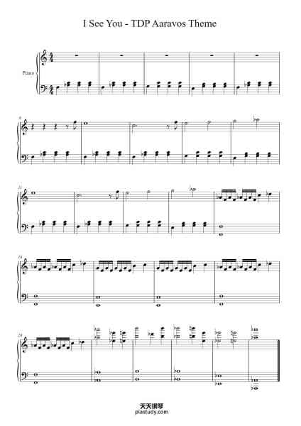 “I See You - TDP Aaravos Theme”钢琴谱-Frederik Wiedmann-免费下载-天天钢琴
