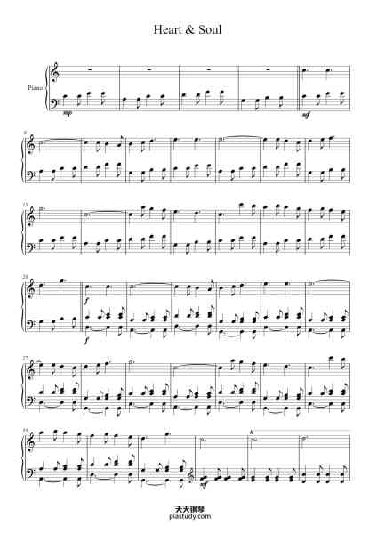 “Heart & Soul”钢琴谱-Arr. Thoma'Nimation-免费下载-天天钢琴