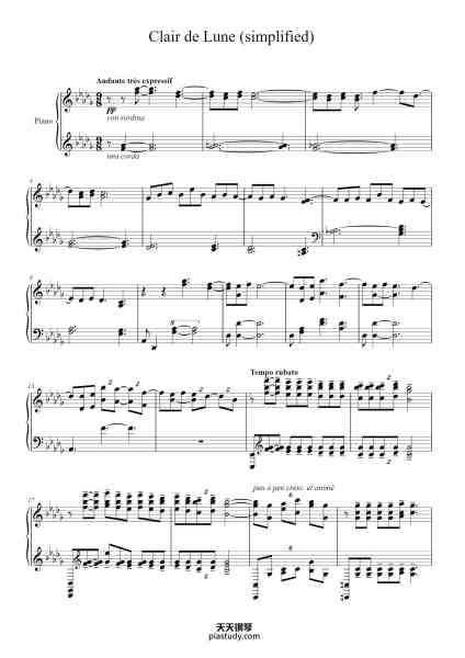 “Clair de Lune”钢琴谱-Debussy-免费下载-天天钢琴