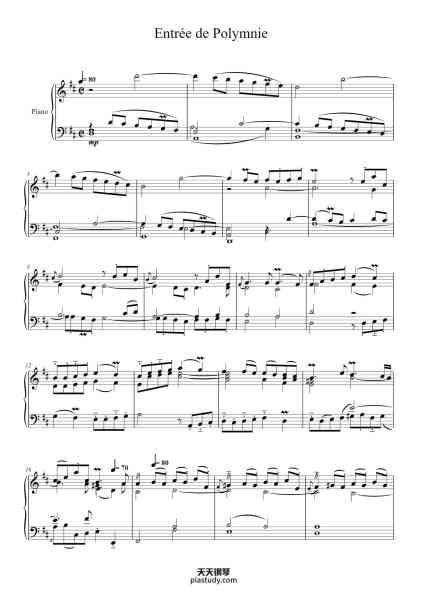 “Entrée de Polymnie”钢琴谱-Jean Philippe Rameau
Fabio L.
-免费下载-天天钢琴