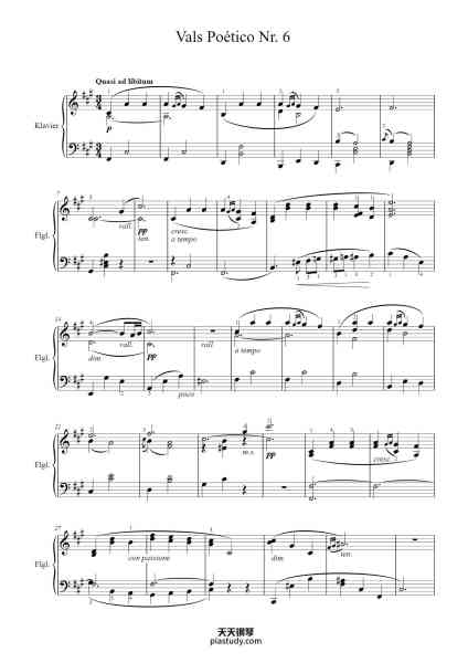 “Valses Poéticos, Nr. 6”钢琴谱-Enrique Granados (1867-1916) komp. vor 1887-免费下载-天天钢琴