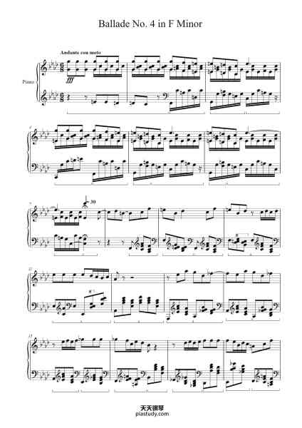 “Ballade No. 4 in F Minor, Op. 52”钢琴谱-Frédéric Chopin (1810-1849)-免费下载-天天钢琴