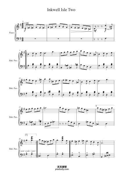 “Inkwell Isle Two”钢琴谱-Kris Maddigan Edited by Xero0-免费下载-天天钢琴