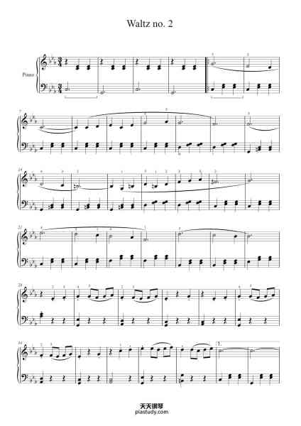 “Waltz No. 2 - Dmitri Shostakovich”钢琴谱-Dmitrij Schostakovich, Arr. H. Gerhart-免费下载-天天钢琴