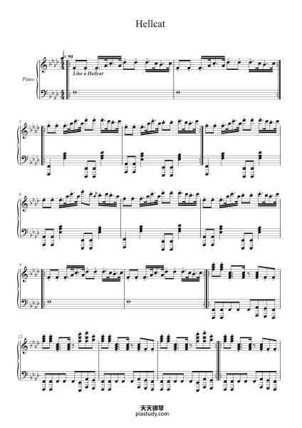 “Hellcat”钢琴谱-Arr. Omega-免费下载-天天钢琴