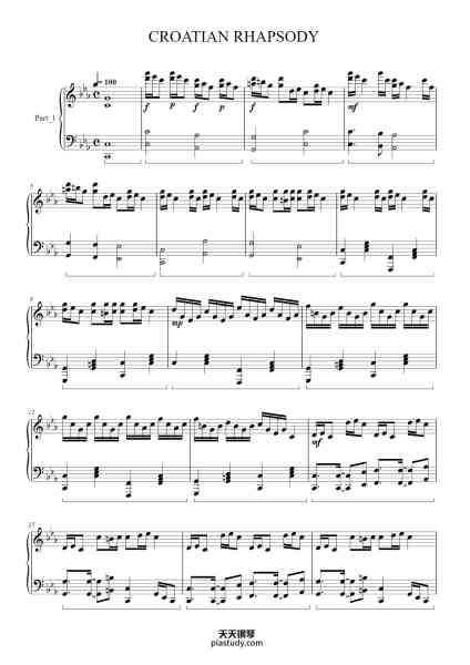 “CROATIAN RHAPSODY”钢琴谱-Maksim Mravica
Arrangement by CaraN
-免费下载-天天钢琴