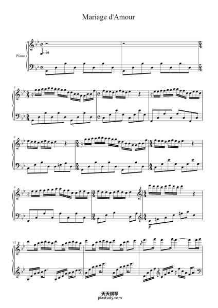 “Mariage d'Amour”钢琴谱-Paul de Senneville-免费下载-天天钢琴