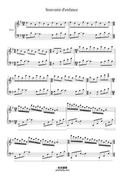 “Souvenir d'enfance”钢琴谱-Paul de senneville
Olivier toussaint-免费下载-天天钢琴