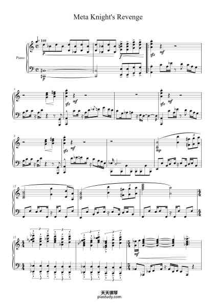 “Meta Knight's Revenge”钢琴谱-arranged by: Tobbeh99-免费下载-天天钢琴